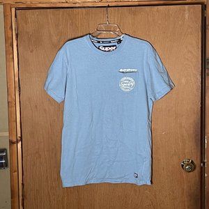 SuperDry Oversized Fit T-Shirt, Back & Front Decal, Blue in Small